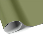Papier Cadeau Vert olive élégant uni couleur simple (Coin rond)