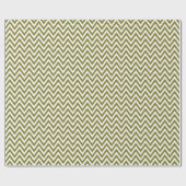 Papier Cadeau Vert olive et blanc Chevron (Plat)