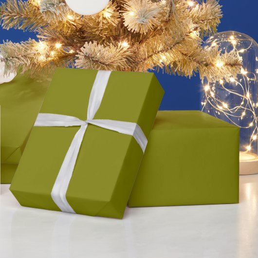 Papier Cadeau Vert olive moderne Couleur uni (Vacances)