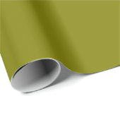Papier Cadeau Vert olive moderne Couleur uni (Coin rond)