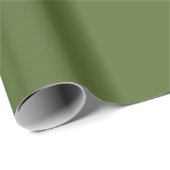 Papier Cadeau Vert olive moderne minimaliste (Coin rond)