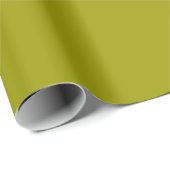 Papier Cadeau Vert olive moderne uni (Coin rond)