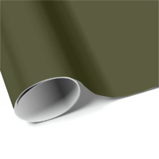 Papier Cadeau VERT OLIVE SOMBRE (couleur solide) ~