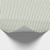Papier Cadeau Vert olive sur pois blanc (Coin)