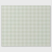 Papier Cadeau Vert olive sur pois blanc (Plat)