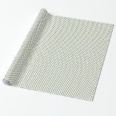 Papier Cadeau Vert olive sur pois blanc (Déroulé)