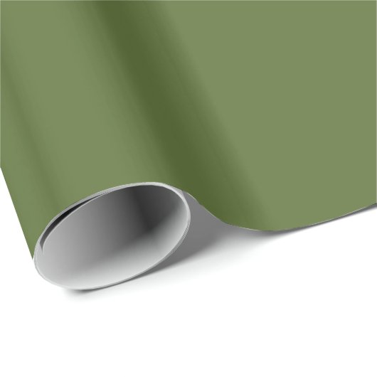 Papier Cadeau Vert olive uni (Coin rond)