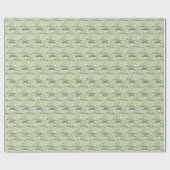 Papier Cadeau Vert Orange Aquarelle Crane Truck Nom du texte (Plat)