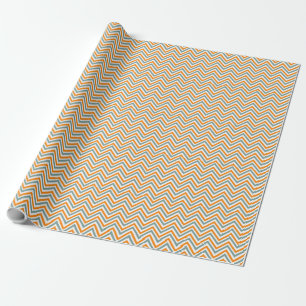 Papier Cadeau Vert Orange Et Blanc Zigzag Chevron