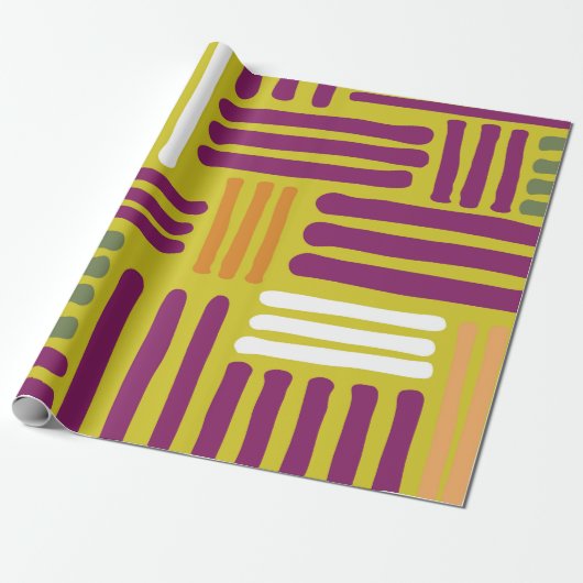 Papier Cadeau Vert orange violet (Déroulé)
