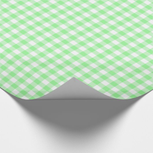 Papier Cadeau Vert pâle et blanc En vichy (Coin)