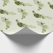 Papier Cadeau Vert| Papier d'enveloppement de fleurs élégantes (Coin)