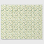 Papier cadeau vert papillon et rayures pour annive (Plat)
