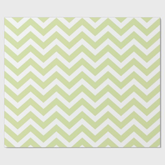 Papier Cadeau Vert pastel et blanc chevron Mariage Anniversaire (Plat)
