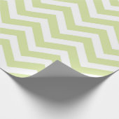 Papier Cadeau Vert pastel et blanc chevron Mariage Anniversaire (Coin)