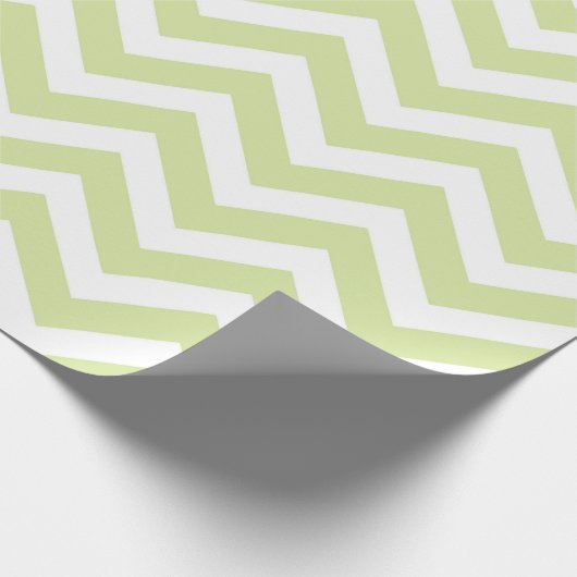 Papier Cadeau Vert pastel et blanc chevron Mariage Anniversaire (Coin)
