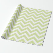 Papier Cadeau Vert pastel et chevron blanc Mariage Anniversaire (Déroulé)