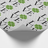 Papier Cadeau Vert pétillant Shamrock Pois (Coin)