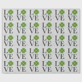 Papier Cadeau Vert pétillant Shamrock Pois (Plat)