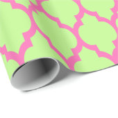 Papier Cadeau Vert pistache rose chaud marocain #4 (Coin rond)