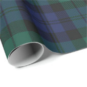 Papier Cadeau Vert Plaid À damiers classique rustique Tartan (Coin rond)
