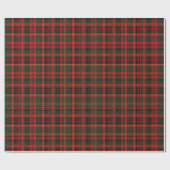 Papier Cadeau Vert plaid et rouge (Plat)