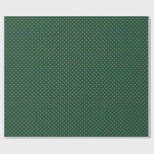 Papier Cadeau Vert + pois citrouille (Petit) (Plat)
