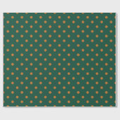 Papier Cadeau Vert + pois citrouille (Petit) (Plat)