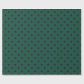 Papier Cadeau Vert + pois violets (grands) (Plat)