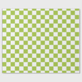 Papier Cadeau Vert pomme et blanc Checkered (Plat)