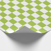 Papier Cadeau Vert pomme et blanc Checkered (Coin)