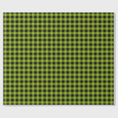 Papier Cadeau Vert pomme plaid écossais noir buffle (Plat)