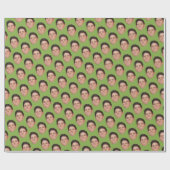 Papier Cadeau vert pour photo visages mignons ou a (Plat)