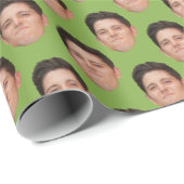 Papier Cadeau vert pour photo visages mignons ou a (Coin rond)