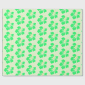 Papier Cadeau Vert printemps sur Hibiscus vert clair (Plat)