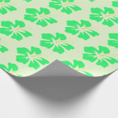 Papier Cadeau Vert printemps sur Hibiscus vert clair (Coin)