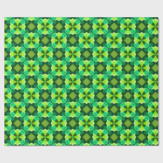 Papier Cadeau Vert rétro lumineux (Plat)