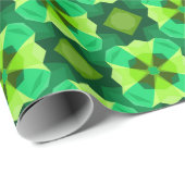 Papier Cadeau Vert rétro lumineux (Coin rond)