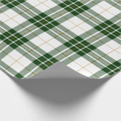Papier Cadeau Vert rétro Noël Nouvel An Tartan Plaid Blanc (Coin)
