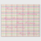 Papier Cadeau Vert rose et bleu (Plat)
