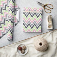 Vert rose gris Zigzags Ikat Motif