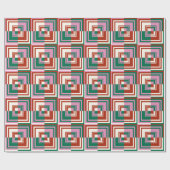 Papier Cadeau Vert rose rouge (Plat)