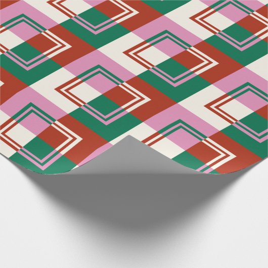 Papier Cadeau Vert rose rouge (Coin)