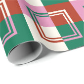 Papier Cadeau Vert rose rouge (Coin rond)