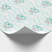 Papier Cadeau Vert rouge 50 anniversaire ajouter nom date p (Coin)