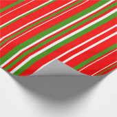 Papier Cadeau Vert, Rouge, Blanc Code-Barres Fête de Noël (Coin)