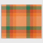 Papier Cadeau Vert, rouge, orange et beige Tartan Plaid écossais (Plat)