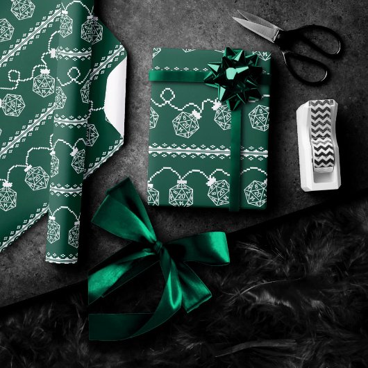 Papier Cadeau Vert RPG | Imaginaire Tabletop Jeu