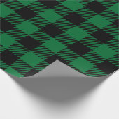 Papier Cadeau Vert rustique plaid de buffle (Coin)
