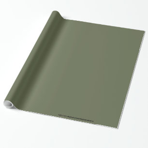 Papier Cadeau Vert Sage foncé Élégant Neutre Solide Couleur Prof
